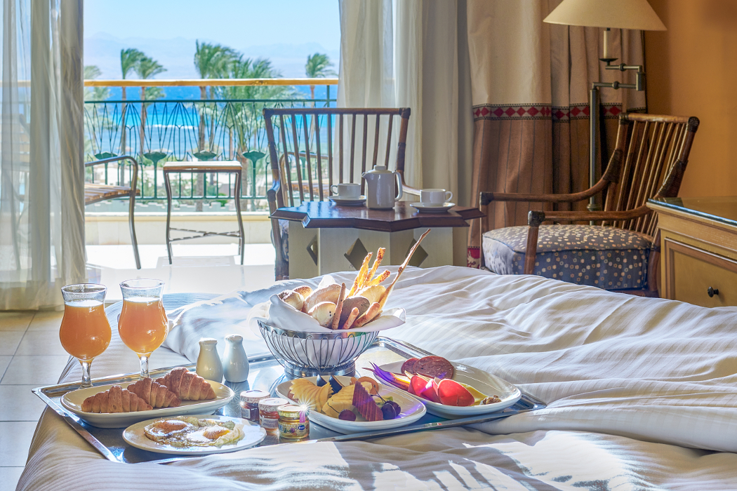 Mosaique Beach Resort Taba Heights South Sinai Breakfast in bed
